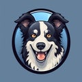 Cartoon Border Collie Logo: Realistic Animal Portraits For 2d Game Art