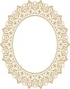 border ornament design pattern on frame, oval shaped Royalty Free Stock Photo