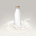 Vector illustration bottle full of milk
