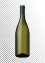 Vector illustration of a bottle of white wine in photorealistic style. A realistic object on a transparent background