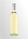 Vector illustration of a bottle of white wine with cap in photorealistic style. A realistic object on a
