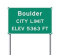 Boulder City Limit road sign