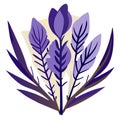 Vector illustration of a bouquet of crocus flowers in a flat style. Generative AI