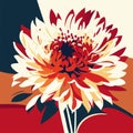 Vector illustration of a bouquet of dahlias in a minimalist style. AI Generated Royalty Free Stock Photo