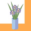 Vector illustration of bouquet of iris flowers. Royalty Free Stock Photo