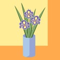 Vector illustration of bouquet of iris flowers. Royalty Free Stock Photo