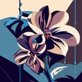 Vector illustration of a bouquet of orchids on a light background. AI generated Royalty Free Stock Photo