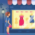 Vector illustration of boutique. Royalty Free Stock Photo