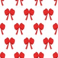 Vector illustration of bow pattern. Red bows isolated on white background. Royalty Free Stock Photo