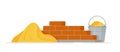 Vector illustration of brick masonry. Flat logo design for home renovation.