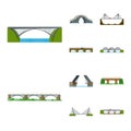 Vector illustration of bridgework and bridge icon. Collection of bridgework and landmark stock symbol for web.