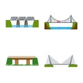 Vector design of bridgework and bridge logo. Collection of bridgework and landmark vector icon for stock.