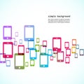 Vector illustration. Bright smartphones white background