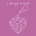 Valentine's Day greeting card. Broken heart's hope