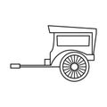 Vector design of brougham and old logo. Graphic of brougham and wagon vector icon for stock.