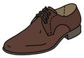 The brown leather shoe