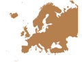 Brown map of Europe