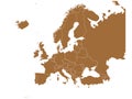 Brown map of Europe