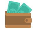 vector illustration of brown wallet save money