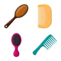 Vector design of brush and hair sign. Collection of brush and hairbrush vector icon for stock. Royalty Free Stock Photo