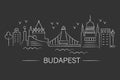 Vector illustration of Budapest city line art. Simple modern design. Royalty Free Stock Photo