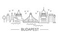 Vector illustration of Budapest city line art. Simple trendy style. Royalty Free Stock Photo