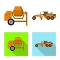 Vector illustration of build and construction icon. Set of build and machinery stock vector illustration.