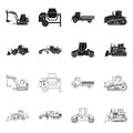 Vector illustration of build and construction icon. Set of build and machinery stock vector illustration.