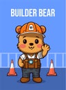 Vector Illustration, Builder Bear, Animal Clipart