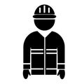 Vector illustration, builder contractor icon. Industry. Isolated.