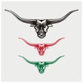 Vector illustration of the bull heads Royalty Free Stock Photo