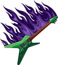 vector illustration of Burning electric guitar design Royalty Free Stock Photo