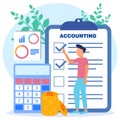 Illustration vector graphic cartoon character of accounting Royalty Free Stock Photo