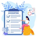 Illustration vector graphic cartoon character of accounting Royalty Free Stock Photo