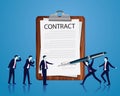 Contract Signing Legal Agreement Concept. Vector Illustration