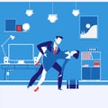 Vector illustration of business partners man and woman, flat design Royalty Free Stock Photo