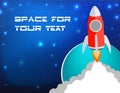 Vector illustration business rocket launch with copy space