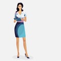 Vector illustration of business woman character.Leadership and success, Executive and professional, Business and marketting Royalty Free Stock Photo