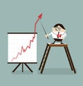 Vector illustration Businessman and positive graph