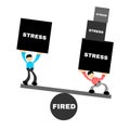 Vector illustration businessman worker under pressure stress flat design cartoon style Royalty Free Stock Photo