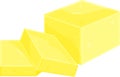 vector illustration of butter, briquette and slices of butter, sliced butter, dairy products