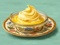 A vector illustration of a butter curl on a plate Royalty Free Stock Photo