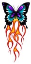 Vector Illustration of a butterfly made of fire