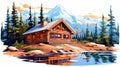 Cabin Fever 2: Uhd Painting Of A Western Cabin By A Lake