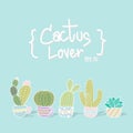 Vector illustration cactus pattern background. colorful pastel c