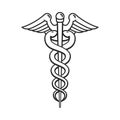 Medical Caduceus Black Symbol Icon