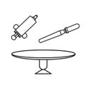 Vector illustration of cake decorating tools for design.