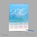 Vector illustration calendar for 2015. Brand identity company style template.