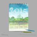 Vector illustration calendar for 2015. Brand identity company style template.