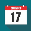 Vector illustration. Calendar icon. Calendar Date - Desember 17. Planning. Time management